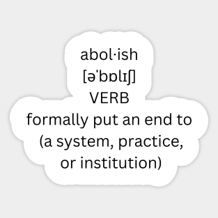 abolish definition Sticker